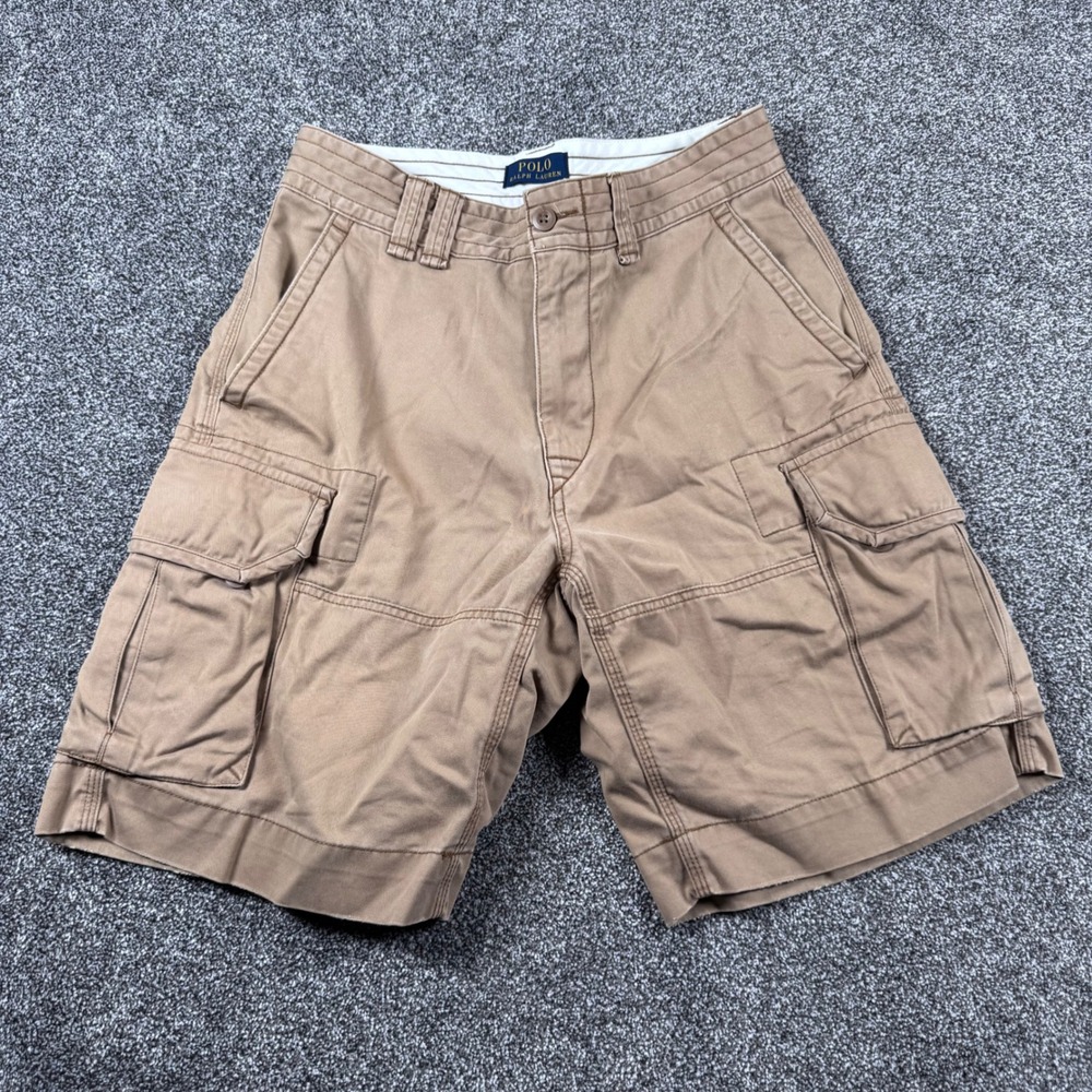 Polo Ralph Lauren Cargo Shorts Men 30 Khaki Tan Paratrooper Classic Multi Pocket